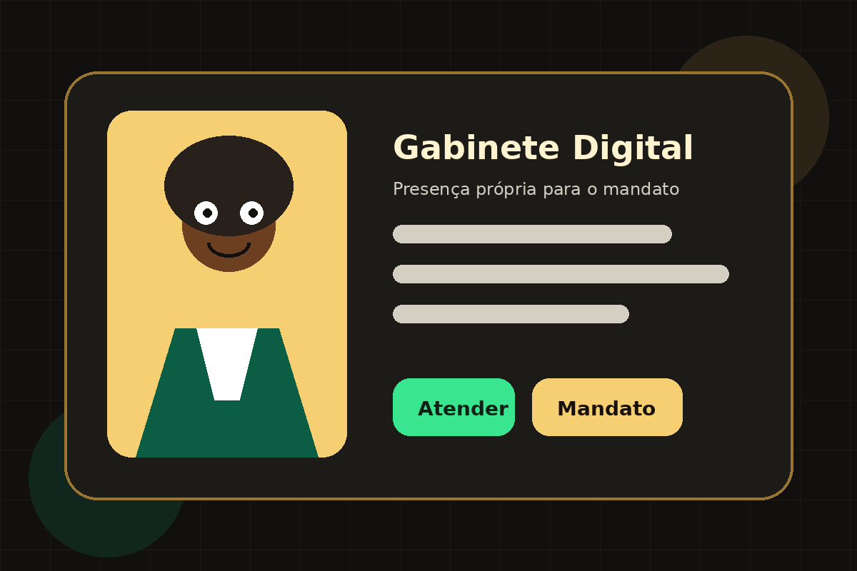 Ilustração cartoon de exemplo de gabinete digital